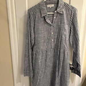 Striped Button-Down Dress